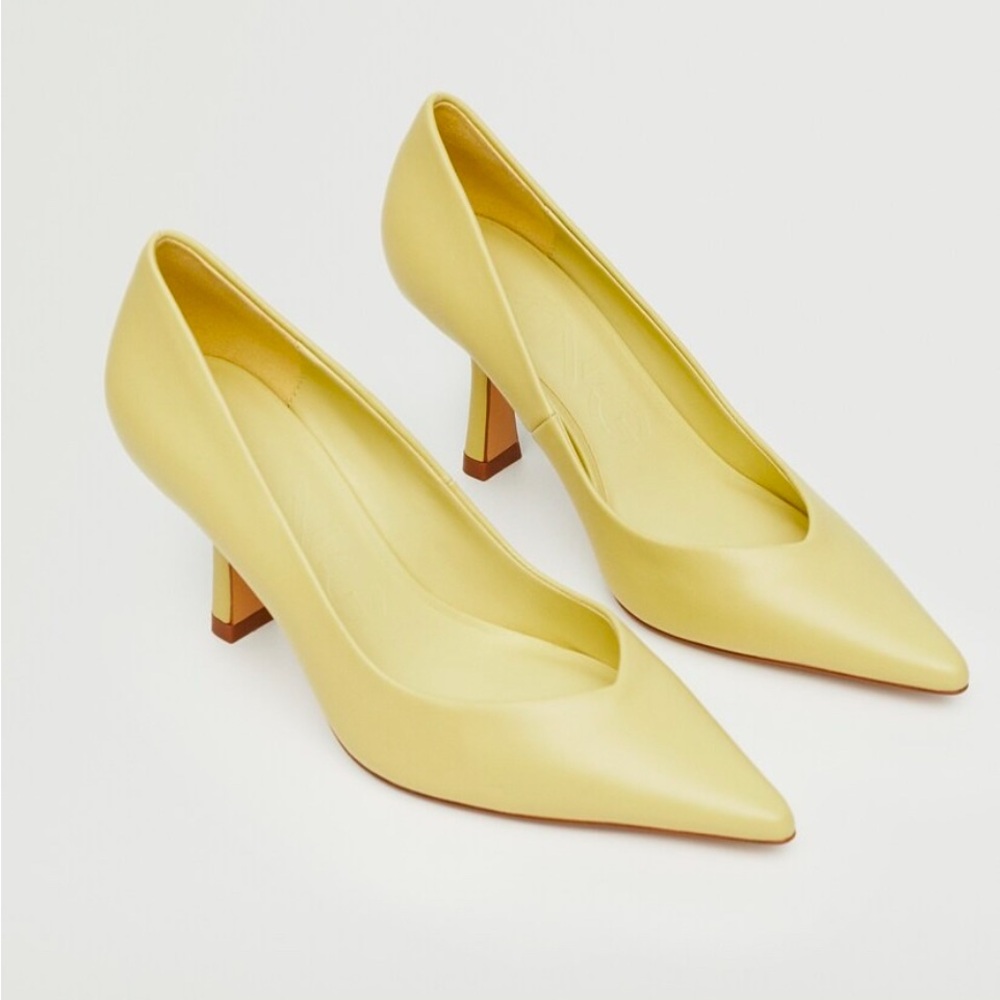 Zara Elegant Yellow Women's Pumps Leather